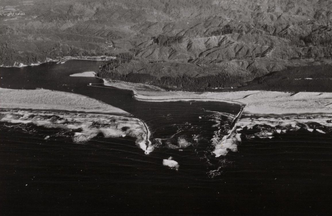 The entrance to Winchester Bay circa  1947